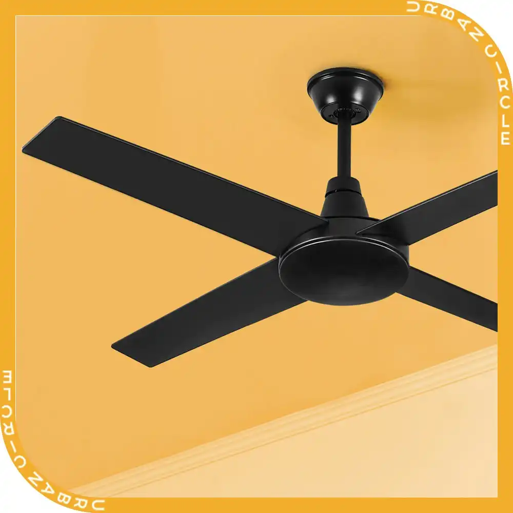 Krear 52" Ceiling Fan Wooden Blades Fans with Remote Control Timer 6 Speed Black