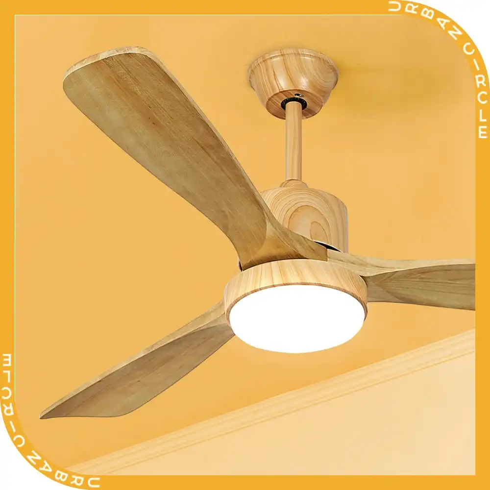 Krear Ceiling Fan With Light 52" DC Motor Wooden Blade Remote Control 6 Speed