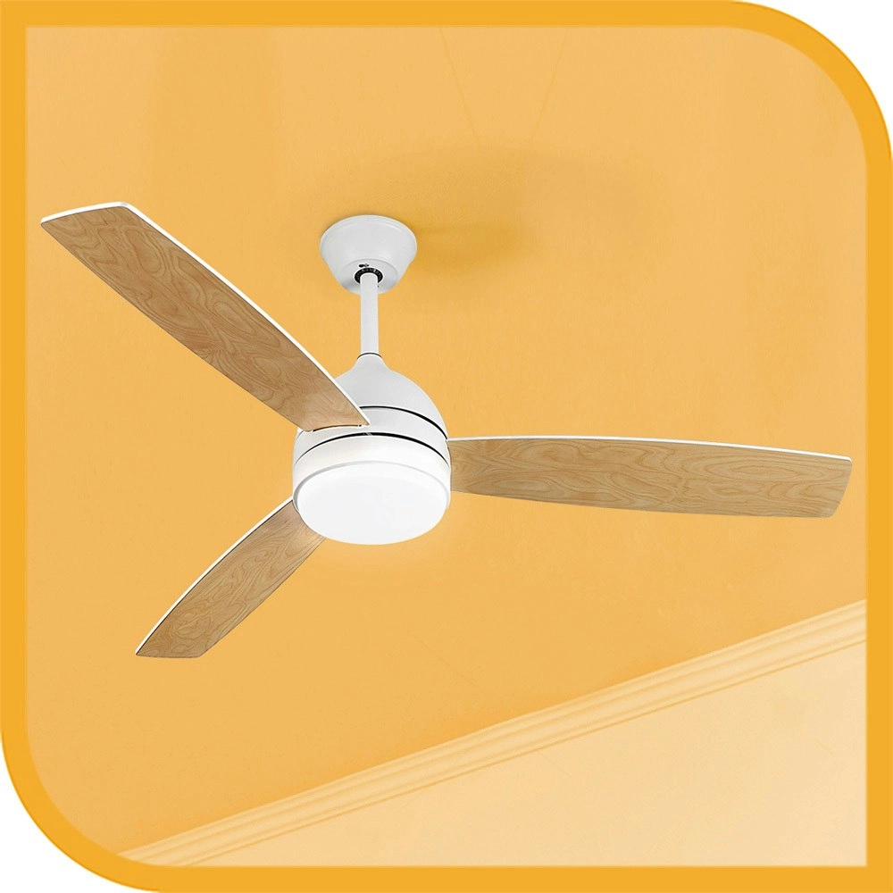 Krear 52" Ceiling Fan With Light DC Motor 6 Speed Wooden Blades Remote Control