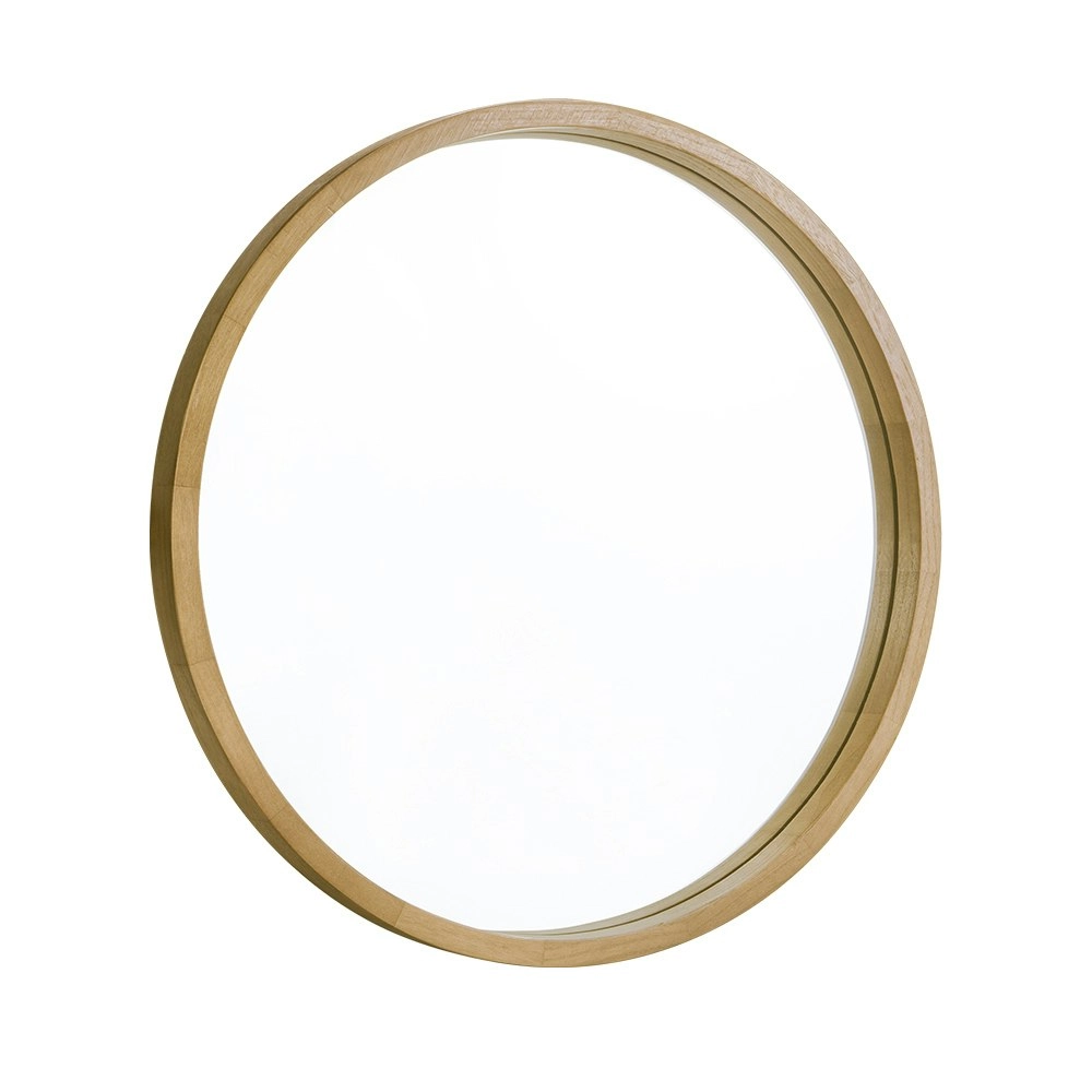 Furb Wooden Wall Mirrors Round Makeup Mirror Bathroom Home Decor 100CM Original Wood