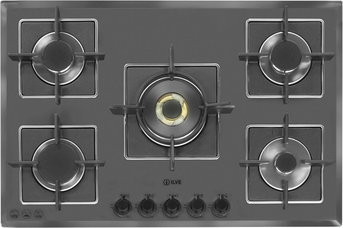 Ilve 77cm Grigio Lusso Natural Gas Cooktop