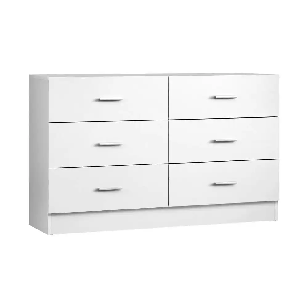 ISABELLA 6 Chest of Drawers Tallboy Dresser Table Lowboy Storage Cabinet White