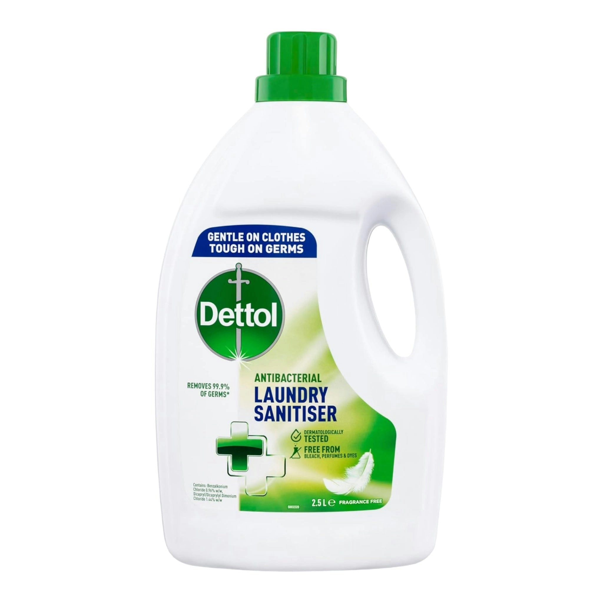 Dettol Antibacterial Laundry Liquid Fragrance Free Laundry Sanitiser 2.5L