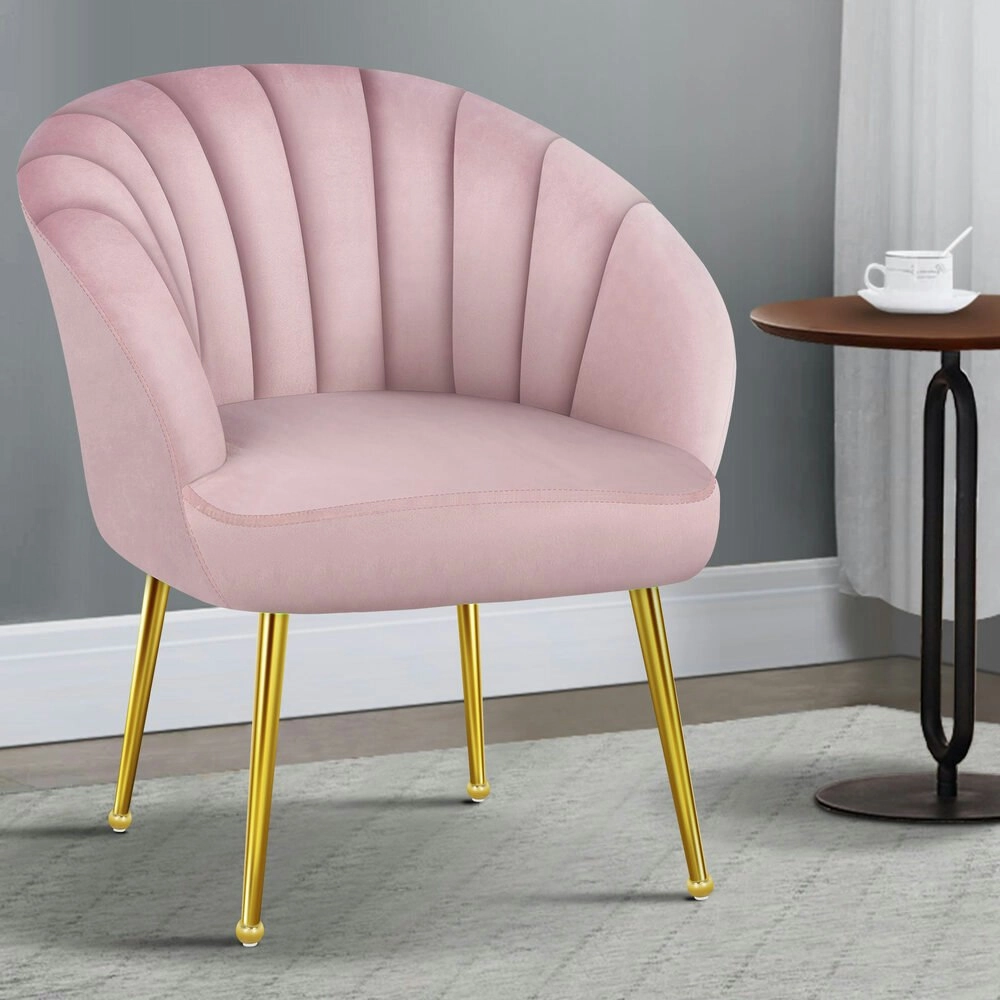 Alfordson Armchair Lounge Accent Chair Velvet Pink