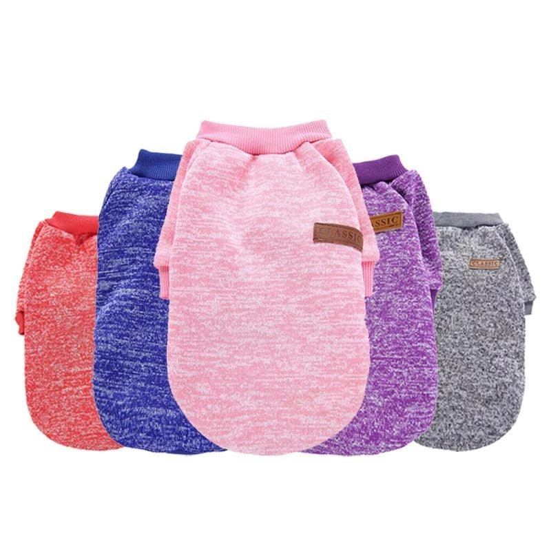 L Size Cute Pet Dog Warm Jumper Sweater Clothes Cat Knitted Coat Winter