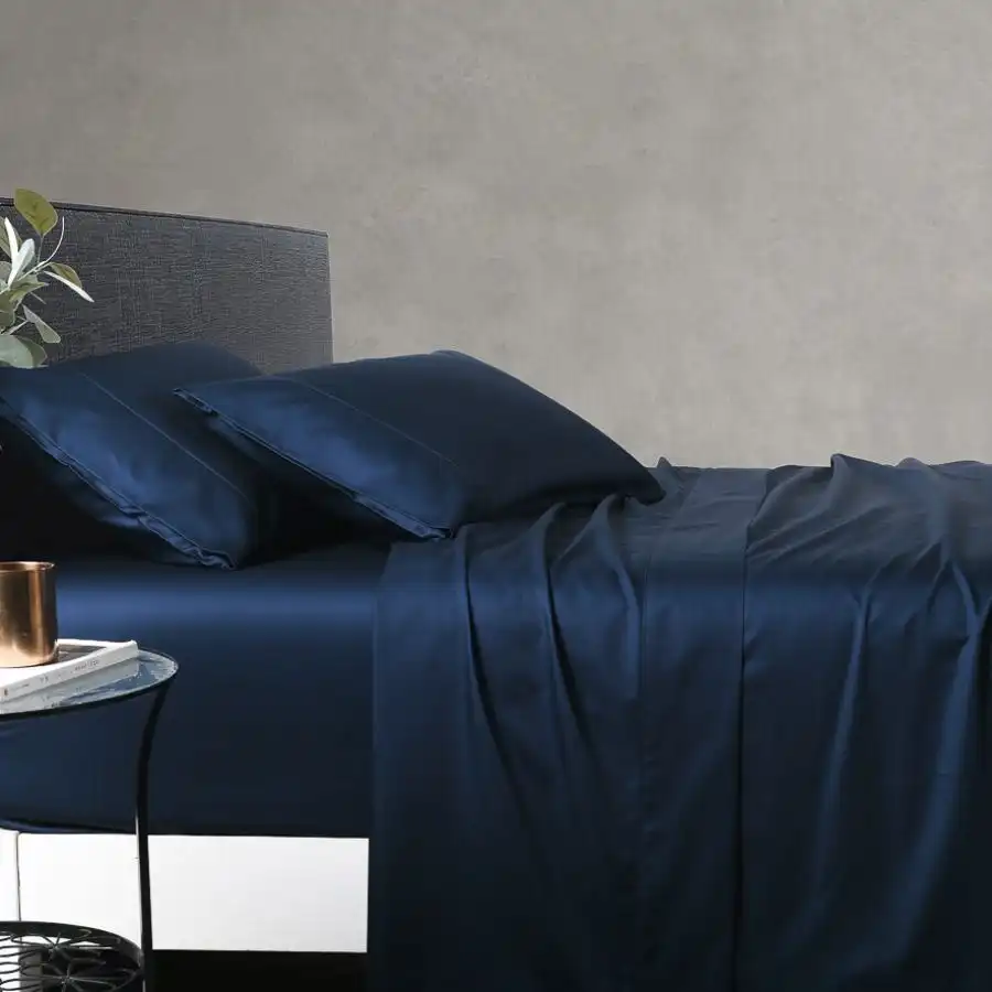 Soho 1000TC Cotton Sheet Set Navy King Bed Extra Depth