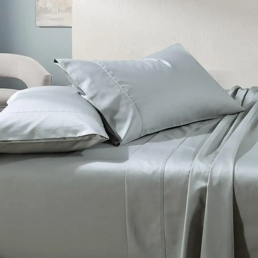 Soho 1000TC Cotton Sheet Set Silver Super King Bed Extra Depth