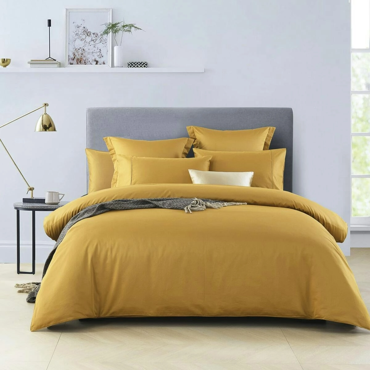 Soho 1000TC Quilt Cover Set Mustard