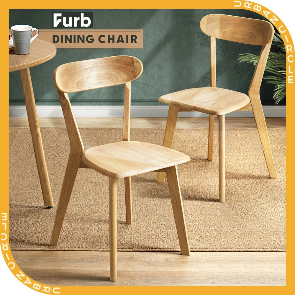 Furb 2x Dining Chairs Minimalist Wooden Chair Accent Chair Kitchen Oak