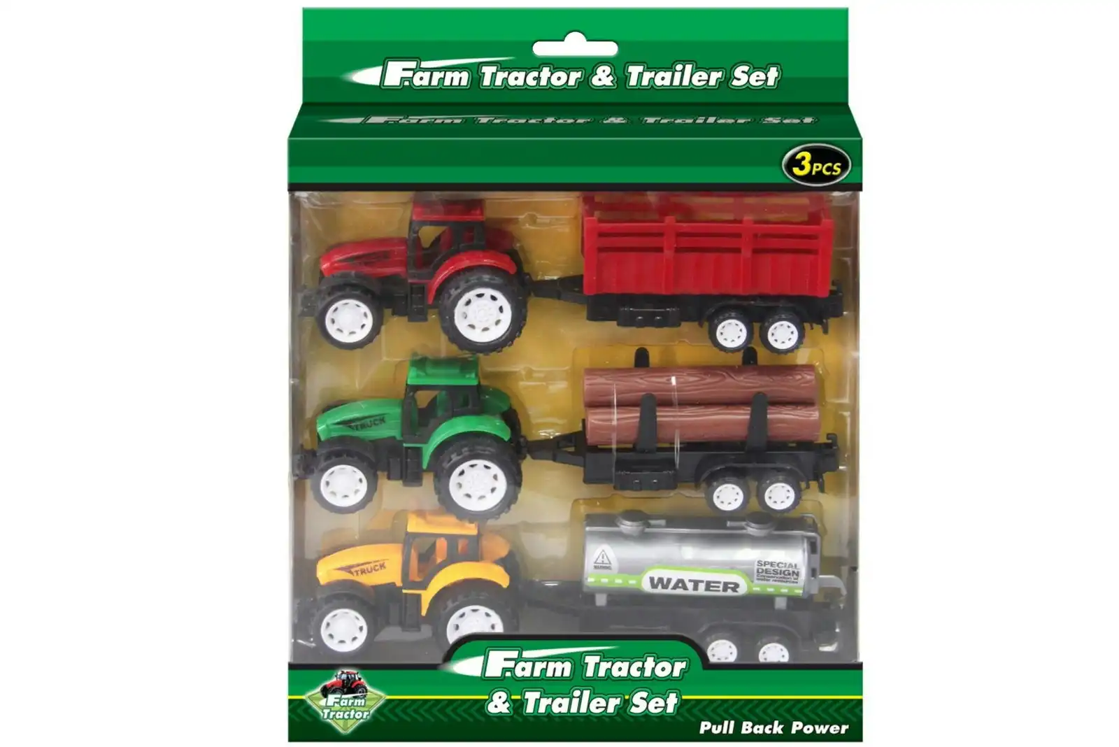 Farm Tractor and Trailer Set (3pc)