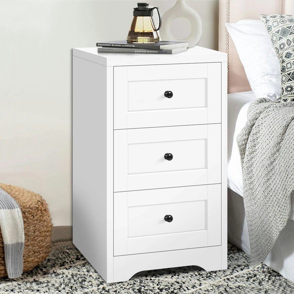 Alfordson Bedside Table Hamptons Drawer White