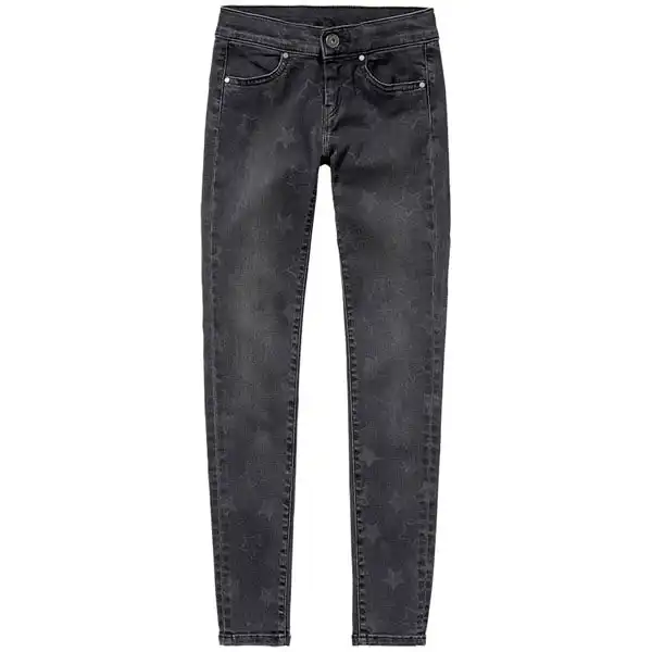 Pepe Kids Pepe Jeans Girls Star Skinny Jeans - Acid Wash Grey