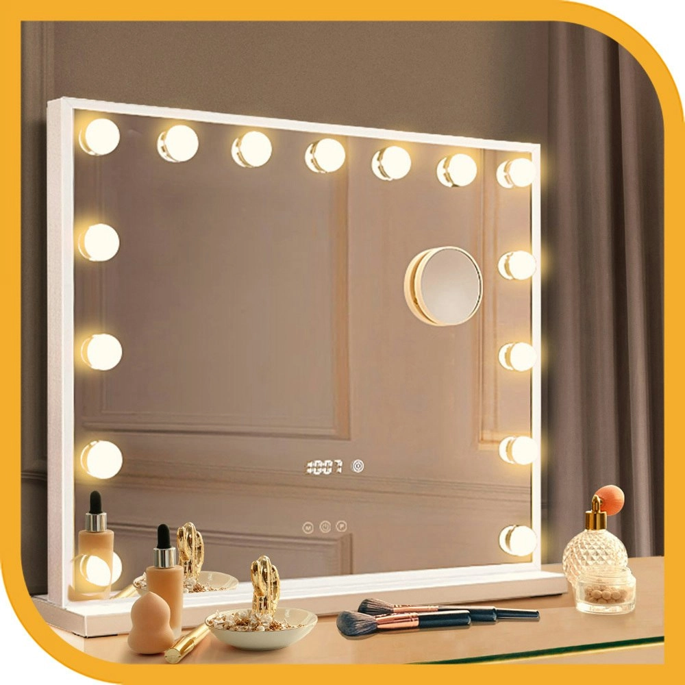 Simplus LED Makeup Mirror Hollywood Light Stand Wall Mounted Vanity Mirrors Decor Dimmable 14 Bulbs