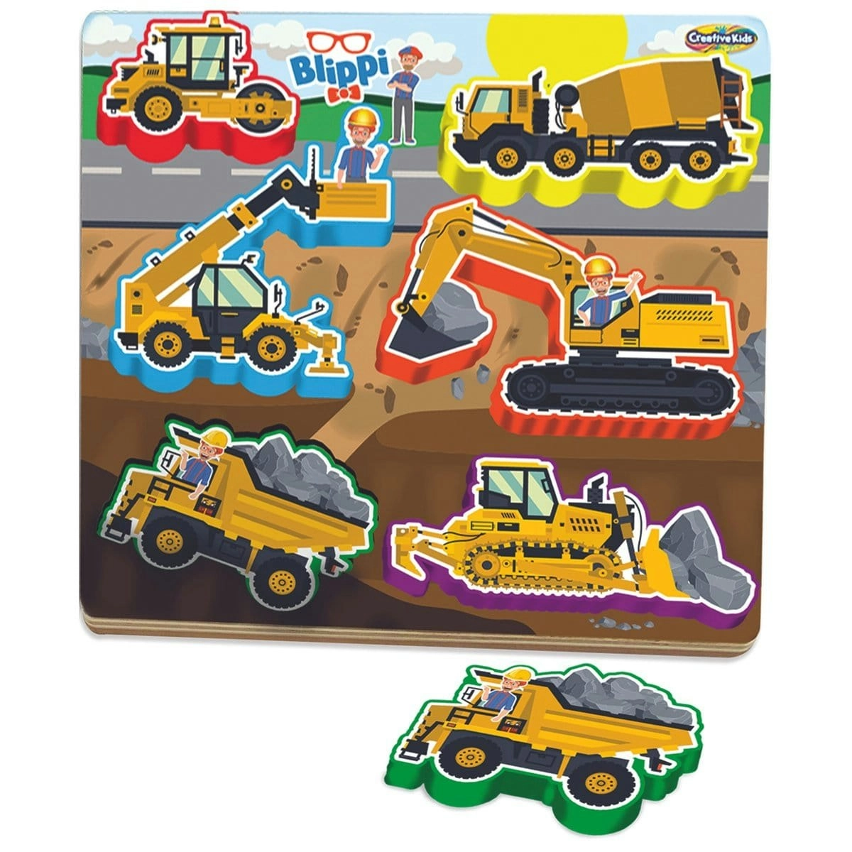 Be Amazing! Toys Blippi Construction Vehicles Puzzle