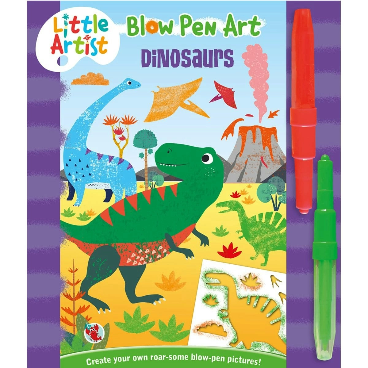 Laughing Lobster Little Artists -blow Pen Art - Dinosaurs