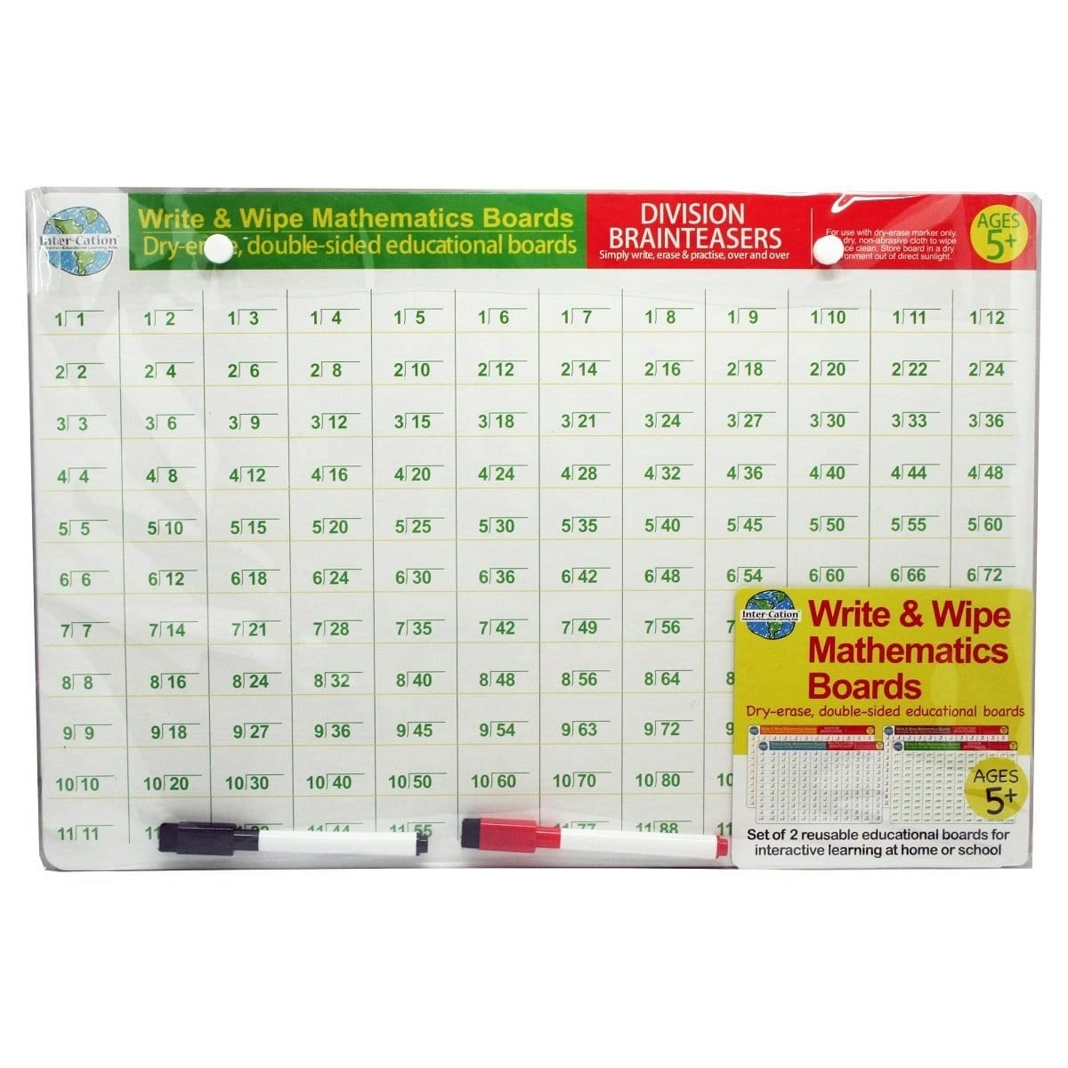 Promotional Write & Wipe Mathematics Boards Set Of 2