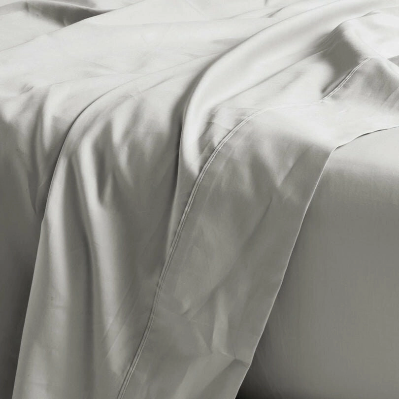 Linen House Augusta 500TC Grey King Flat Sheet