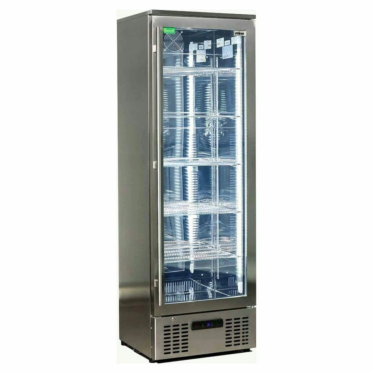 Rhino 293L Upright Beverage Centre Stainless Steel Right Hinge