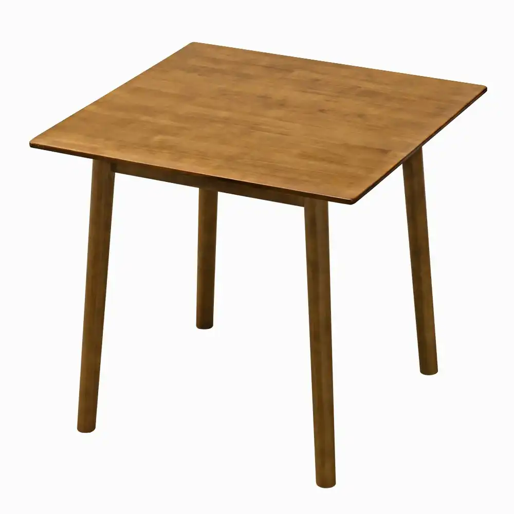 Furb Dining Table Wooden Frame Rectangle Kitchen Modern Natural Walnut 80x80cm