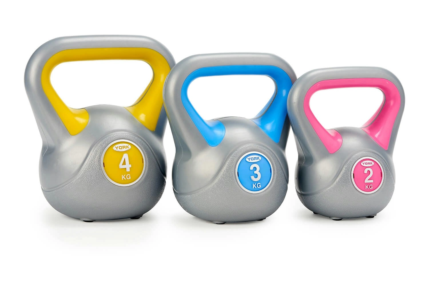 York Fitness Vinyl Kettlebell Set (2kg,3kg,4kg)