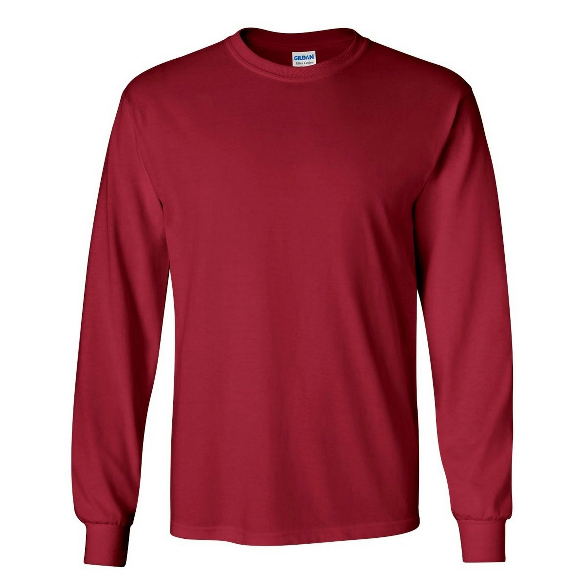 Gildan Mens Plain Crew Neck Ultra Cotton Long Sleeve T-Shirt