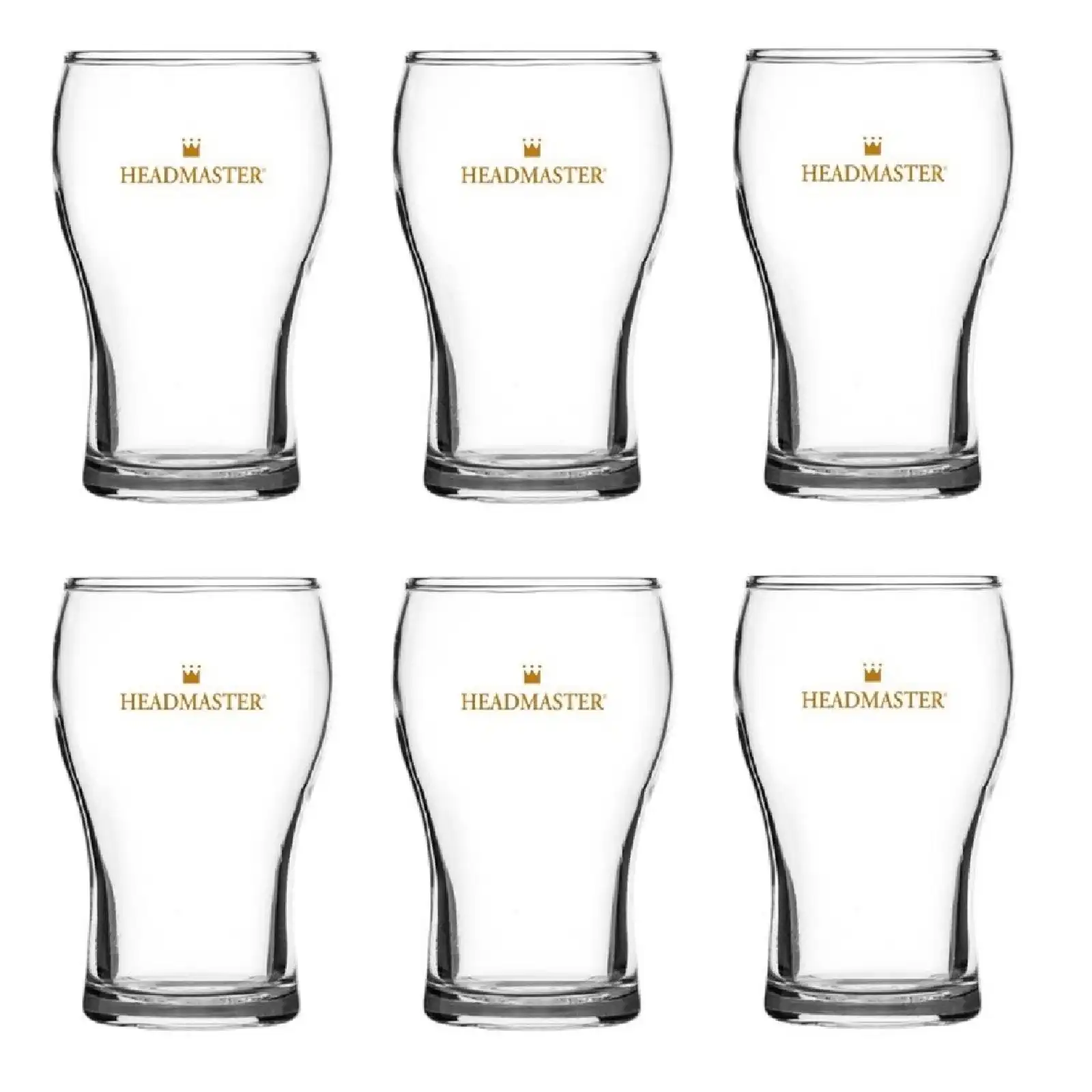 WASHINGTON NUCLEATED Headmaster BEER GLASS 425ml - SET OF 6