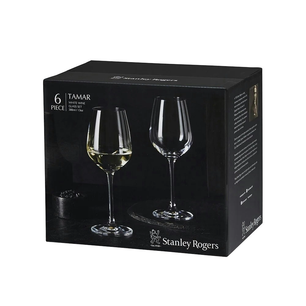 Stanley Rogers TAMAR WHITE WINE GLASSES 388ml SET 6