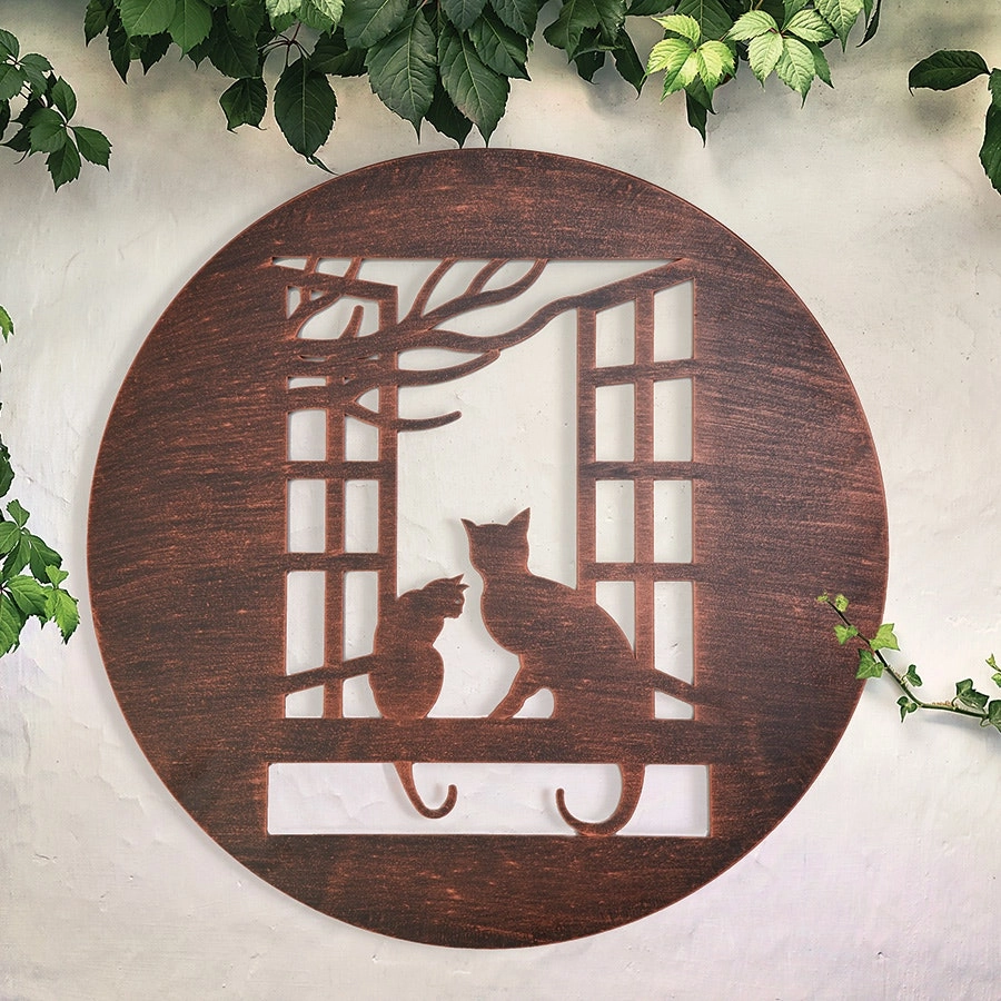 Copper Look Cat Wall Art