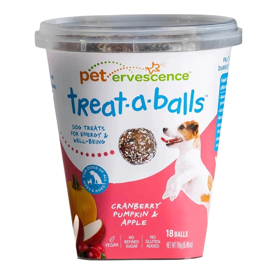 Petervescence Treat A Balls Cranberry Pumpkin And Apple Dog Treats 198g