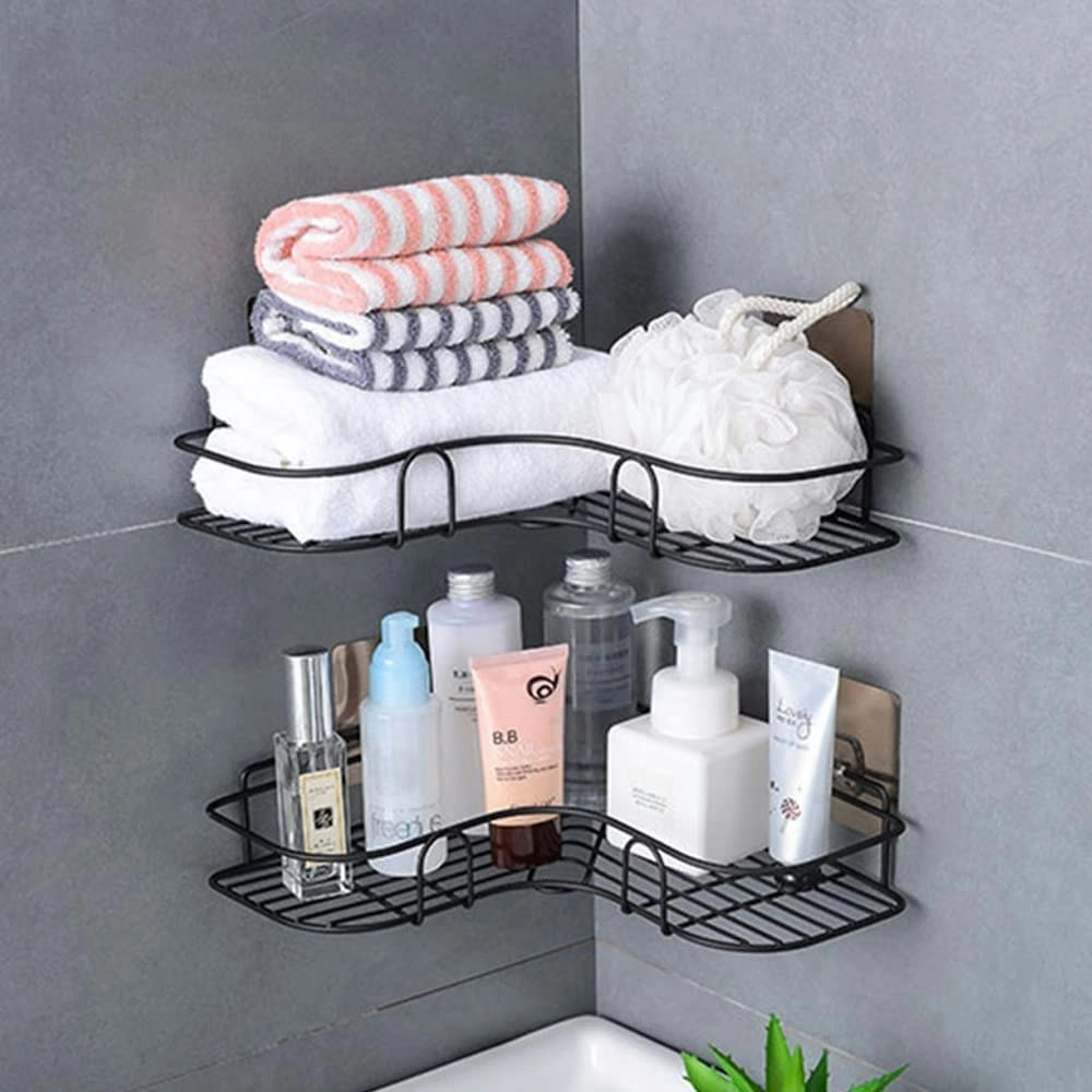 Corner Shower Caddy Shelf Rack Storage with 2 hooks