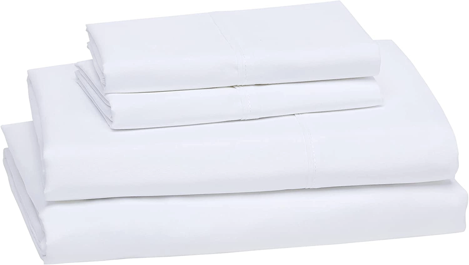 King Size Microfiber Bed Sheet Set, Lightweight, Super Soft, Easy Care, 36cm Deep Pockets, Bright White