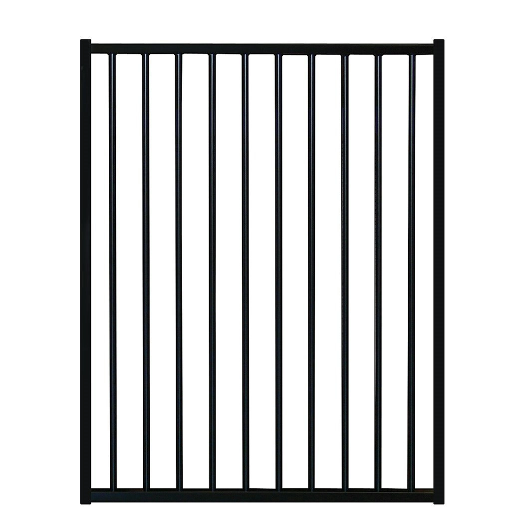 Aluminium Pool Fencing Flat Top Adjustable Gate 1.2m H Black