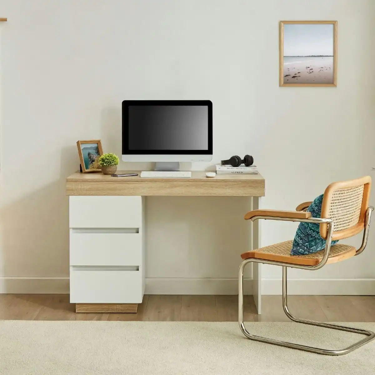 Ashley Coastal White Wooden Office Desk