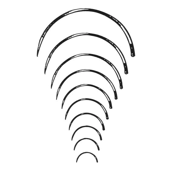 Livingstone Suture Needles, Triangular Cutting 1/2 Circle, Thickness: 0.8mm, Length: 20mm, 12 Needles/Pack