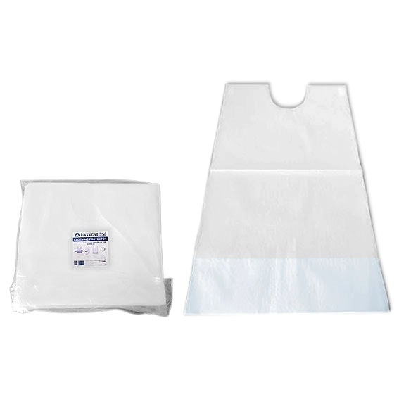 Livingstone Clothing Protector Bib with Sticky Tabs and Debris Pocket 40 x 68cm 2-ply 100 Pack