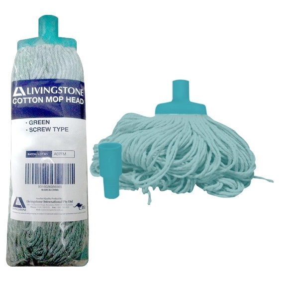 Livingstone Cotton Mop Head 500g 22mm Screw Type Green