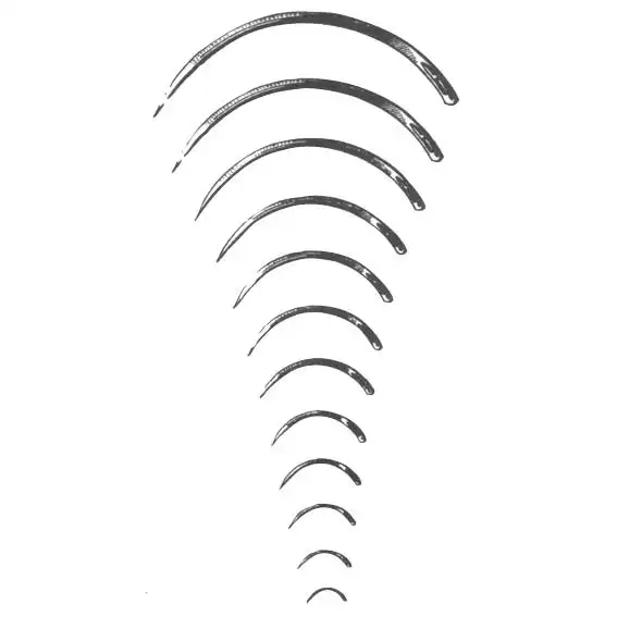 Livingstone Suture Needles, Round Body 3/8 Circle, Thickness: 1.1mm, Length: 28mm, 12 Needles/Pack