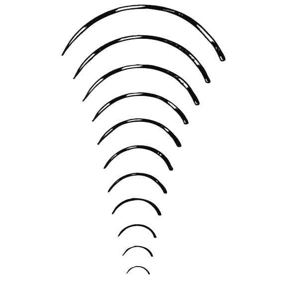 Livingstone Suture Needles, Triangular Cutting 3/8 Circle, Thickness: 0.8mm, Length: 17mm, 12 Needles/Pack