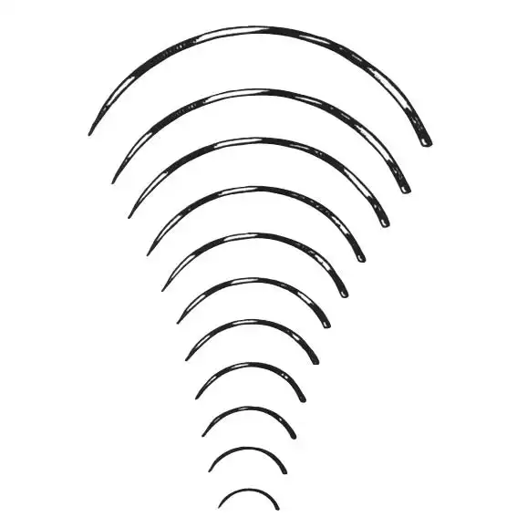 Livingstone Suture Needles, Triangular Cutting 3/8 Circle, Thickness: 0.5mm, Length: 14mm, 12 Needles/Pack