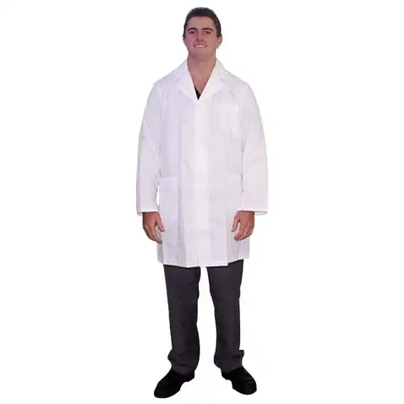 Livingstone Laboratory Coat with Press Stud Fastenings Large (Male 122, Female 26) White