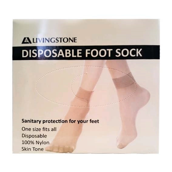 Livingstone Disposable Foot Socks Tan One size Fits All 100 Box