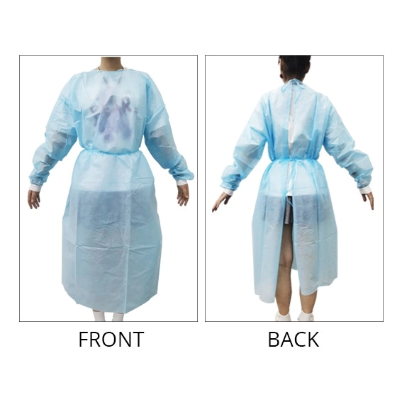 Liv Isolation Gown with Tie, Full Back, Knitted Wrist, AAMI Level 3, 50GSM, Nonwoven PP/PE, One Size Fits All, 1/Pack