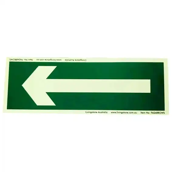 Livingstone Safety Printed Sign "Arrow" 100 x 300mm Vinyl Self Adhesive Sticker