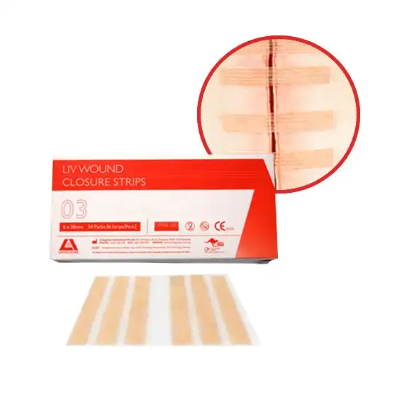 Klosure-Strip Livingstone Reinforced Wound Skin Closure Strips No. 03 6 x 38mm 6 Pack x50