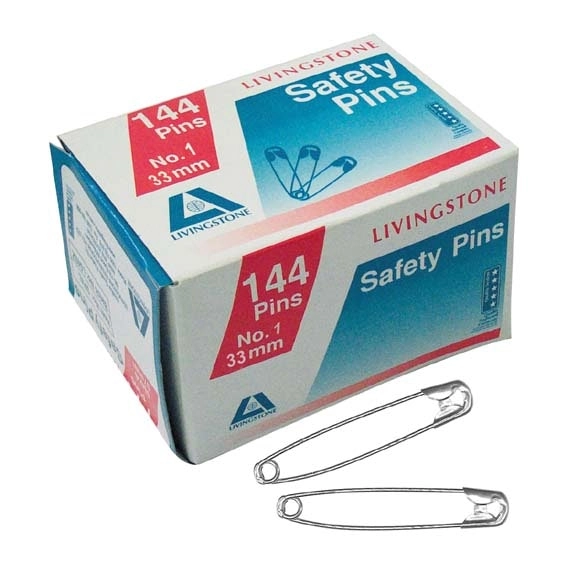 Livingstone Safety Pins No. 1 27mm 144 Box