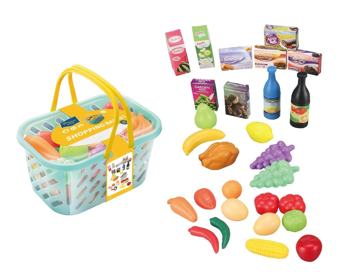 Gourmet Play Shopping Basket Set 29pcs