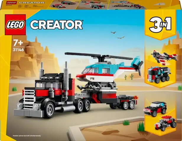 LEGO Creator 3-in-1 Flatbed Truck with Helicopter 31146