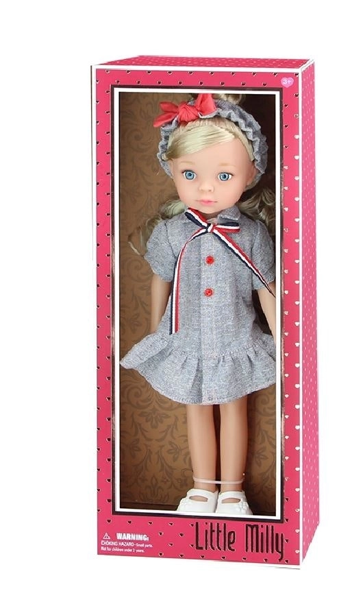 All Enamel Doll - Little Milly 35cm Grey Dress