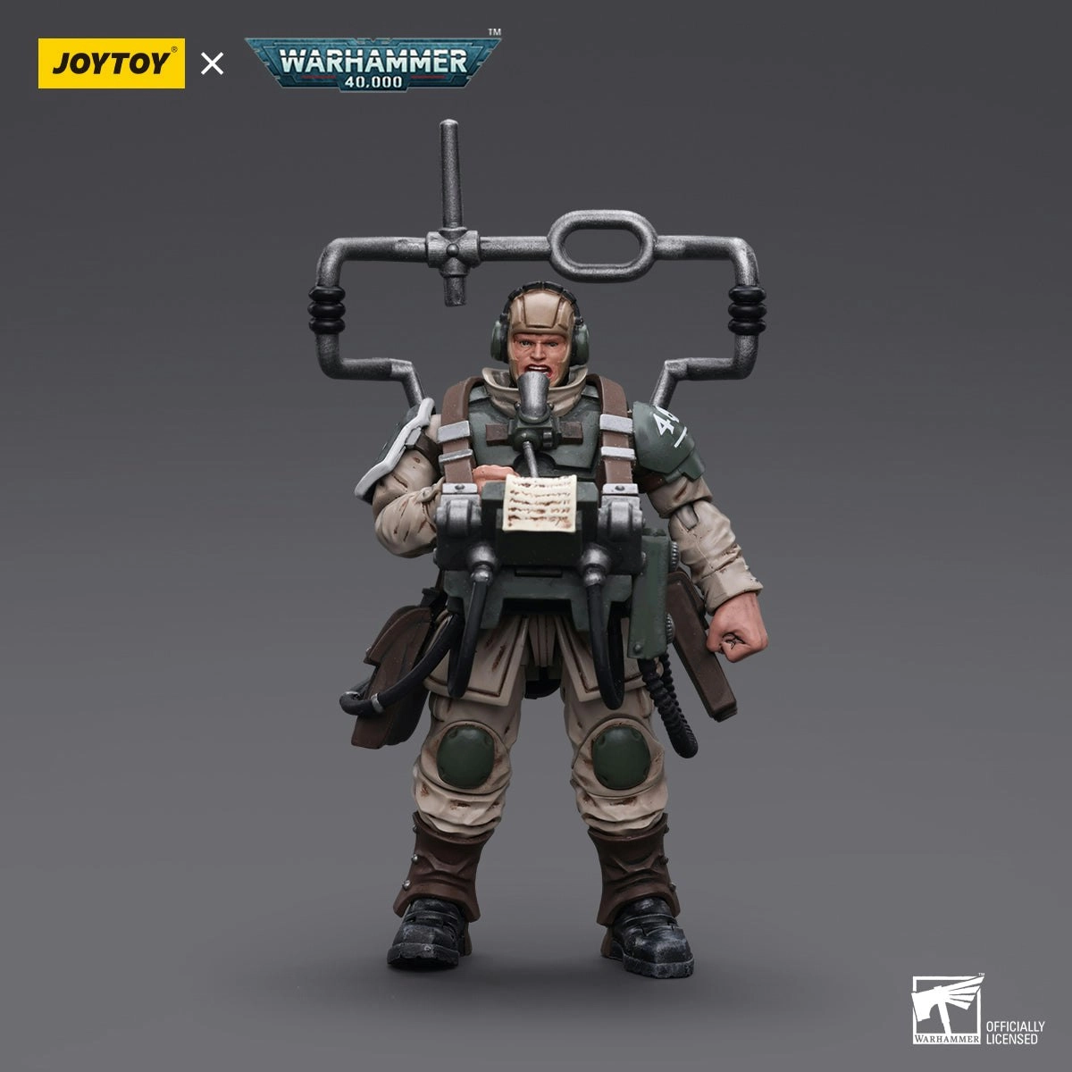 Warhammer Collectibles: 1/18 Scale Astra Militarum Cadian Command Squad Veteran with Master Vox