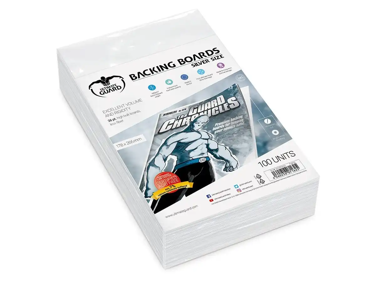 Ultimate Guard Comic Backing Boards Silver Size (100)